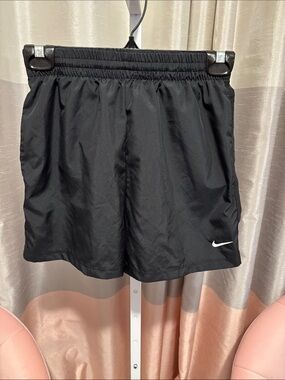 Nike Dri Fit Black Shorts with White Swoosh
